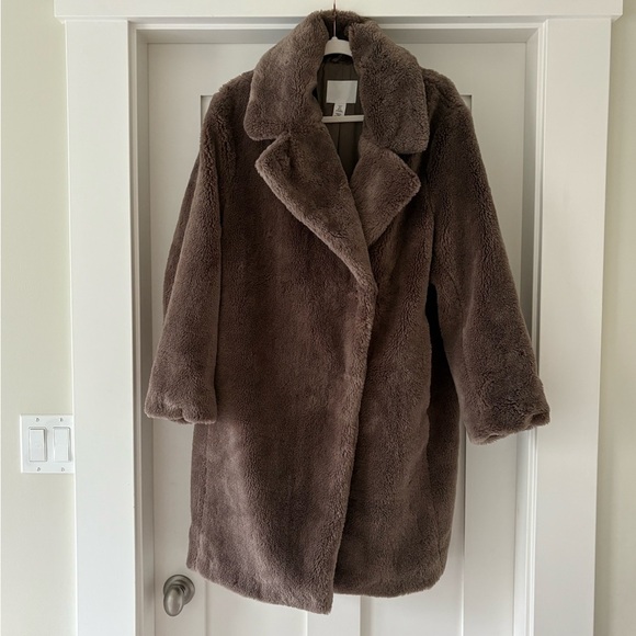 H&M Teddy Faux Fur Coat Sz SM - Picture 2 of 6